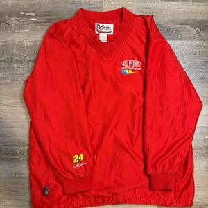Chase Authentics Jeff Gordon 24 DuPont NASCAR Red Windbreaker Pullover Mens M